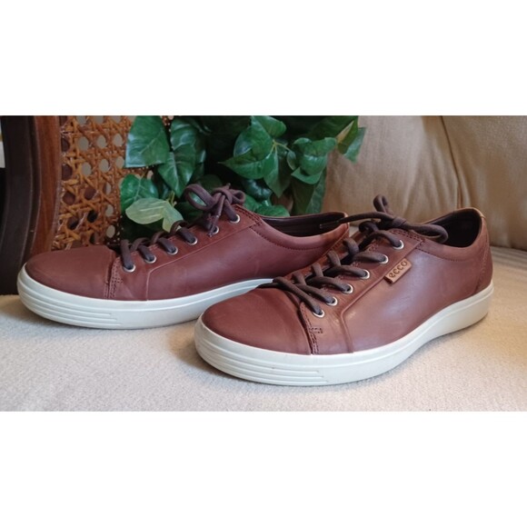 ECCO Leather Mens Sneaker Sz 44 (10.5 US) Extra Wide Brown Lace-Up main image 7
